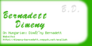 bernadett dimeny business card